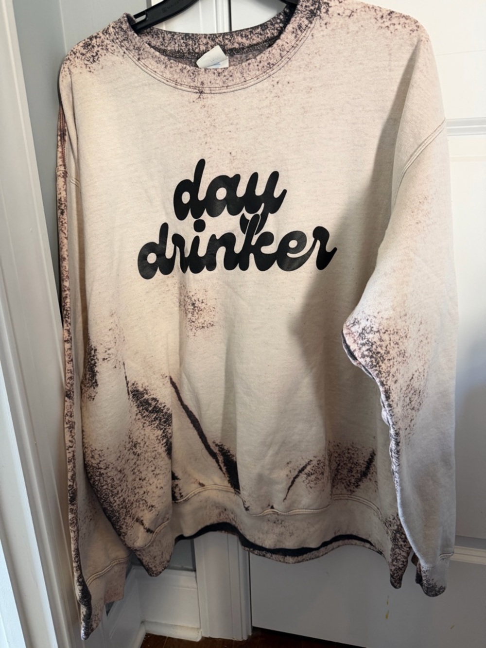 Day Drinker Graphic Sweatshirt - Cream with Black Print